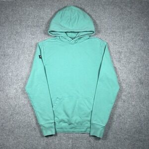 Superdry Premium Hoodie Men's Size Small Light Blue Blank Cotton Heavyweight